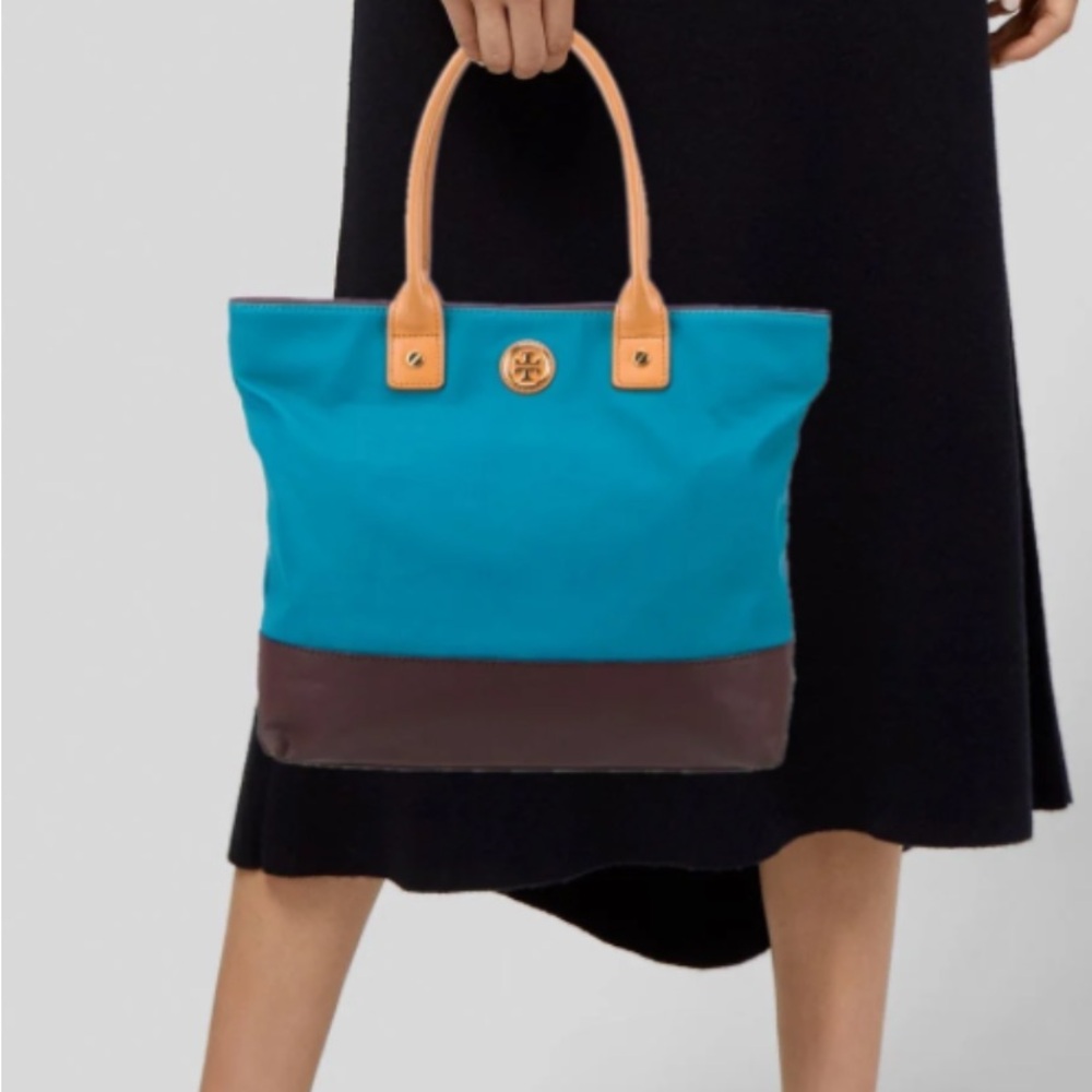 Tory Burch Blue and Brown Satchel